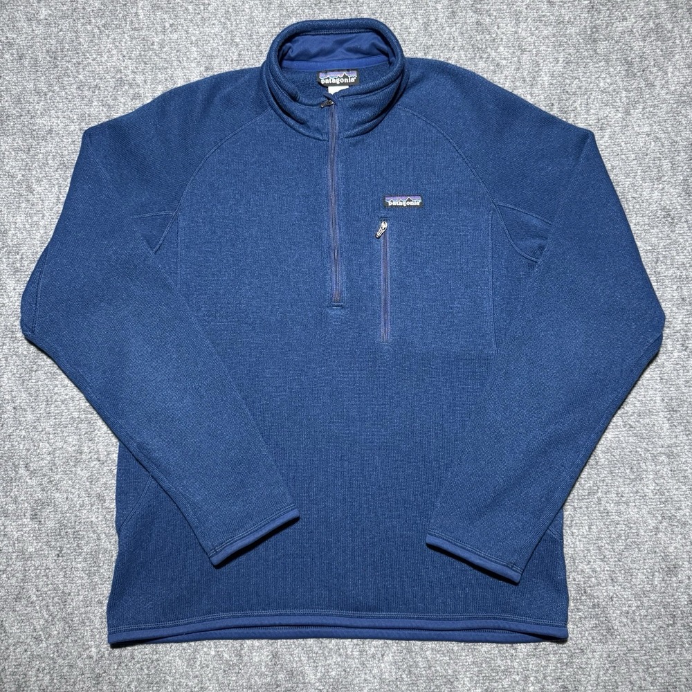Patagonia Better Sweater Mens Medium Solid Blue Quarter Zip Fleece